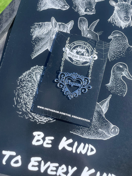 Vegan Ornate Heart Necklace